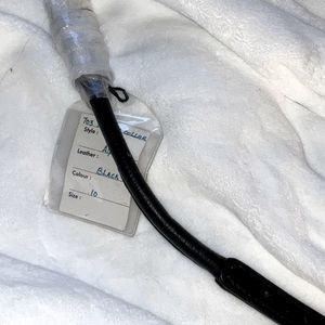 New black genuine leather 10” in black. Alpine rolled color. Very cute collar.